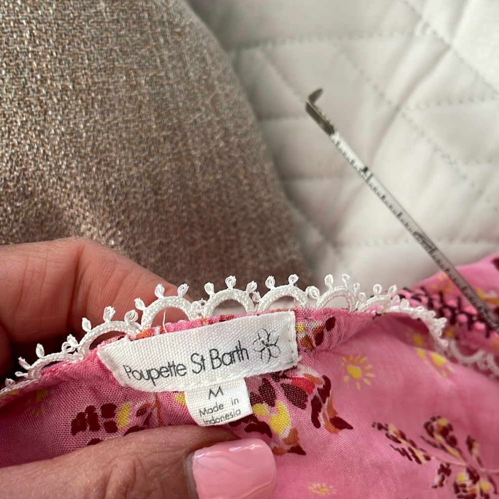 Poupette St. Barth Pink Floral Off-Shoulder Romper - Picture 2 of 5
